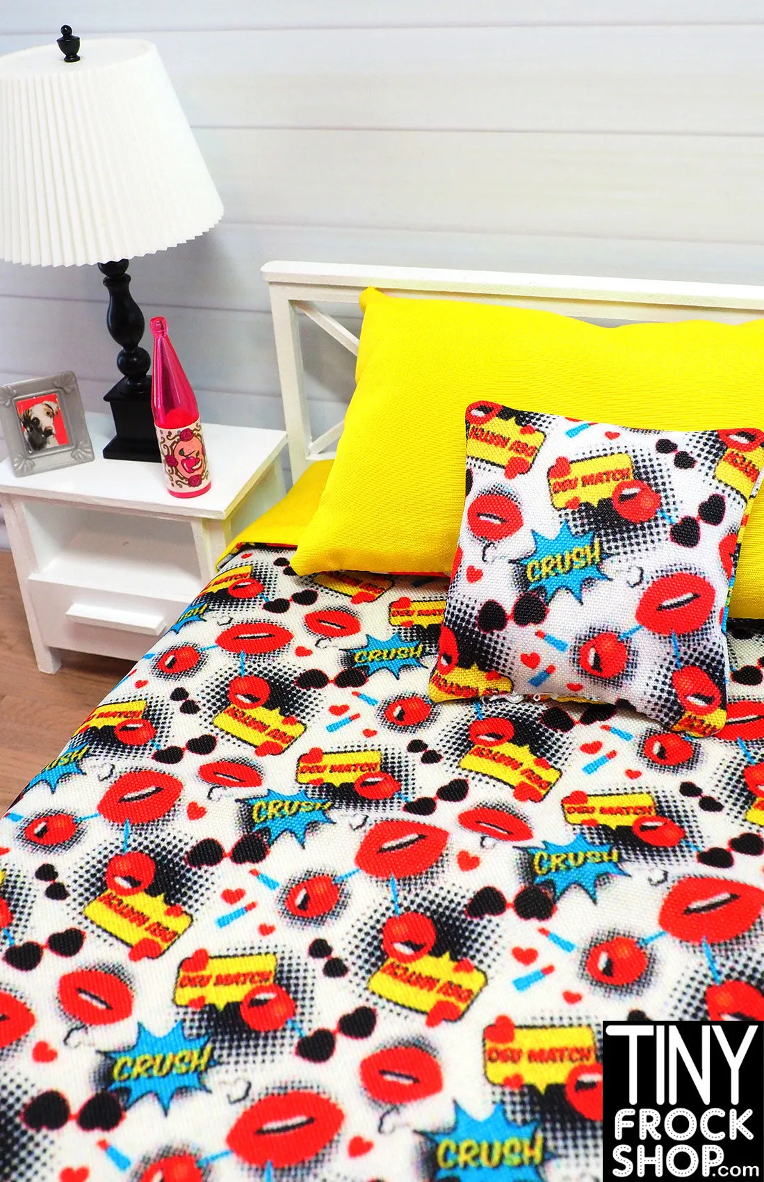 12" Fashion Doll Comic Book Crush Bedding Set by Dress that Doll