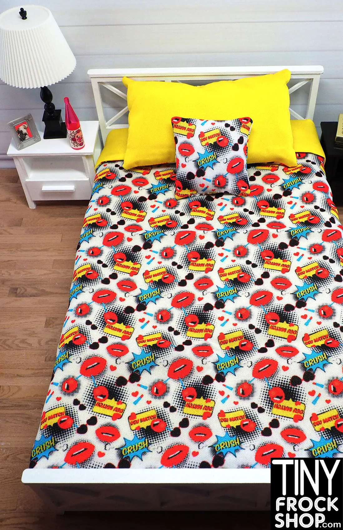 12" Fashion Doll Comic Book Crush Bedding Set by Dress that Doll