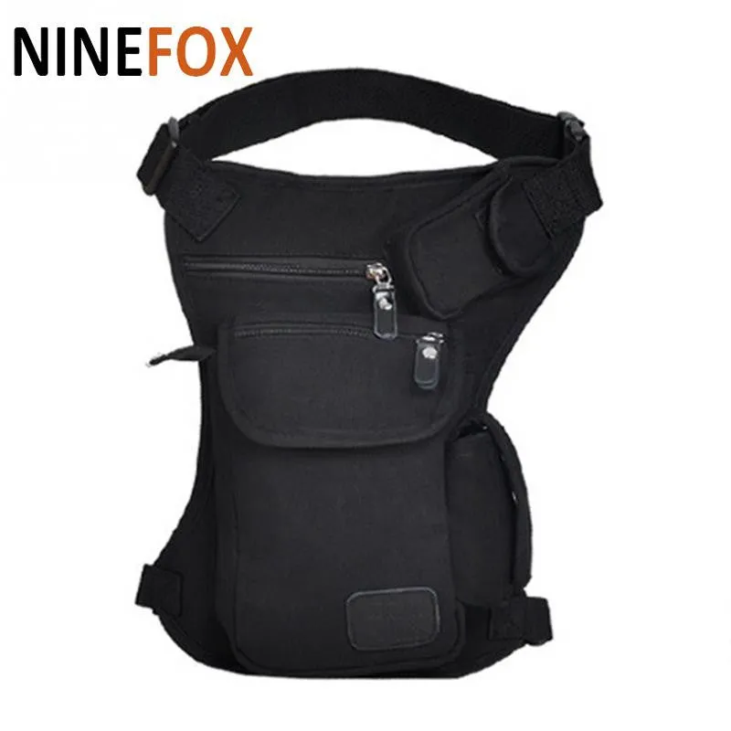 2017 New Men's Canvas Drop Leg Bag Waist Fanny Pack Belt Hip Bum Military   Motorcycle Multi-purpose Messenger Shoulder Bags