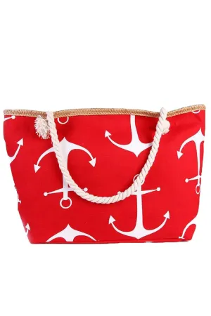 ANCHOR PATTERNED FASHION CASUAL BEACH BAGS