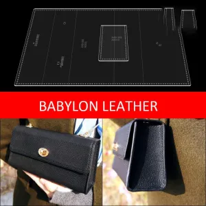 BABYLON™ Black Crossbody Bag Leather Handcraft Pattern AAB-385