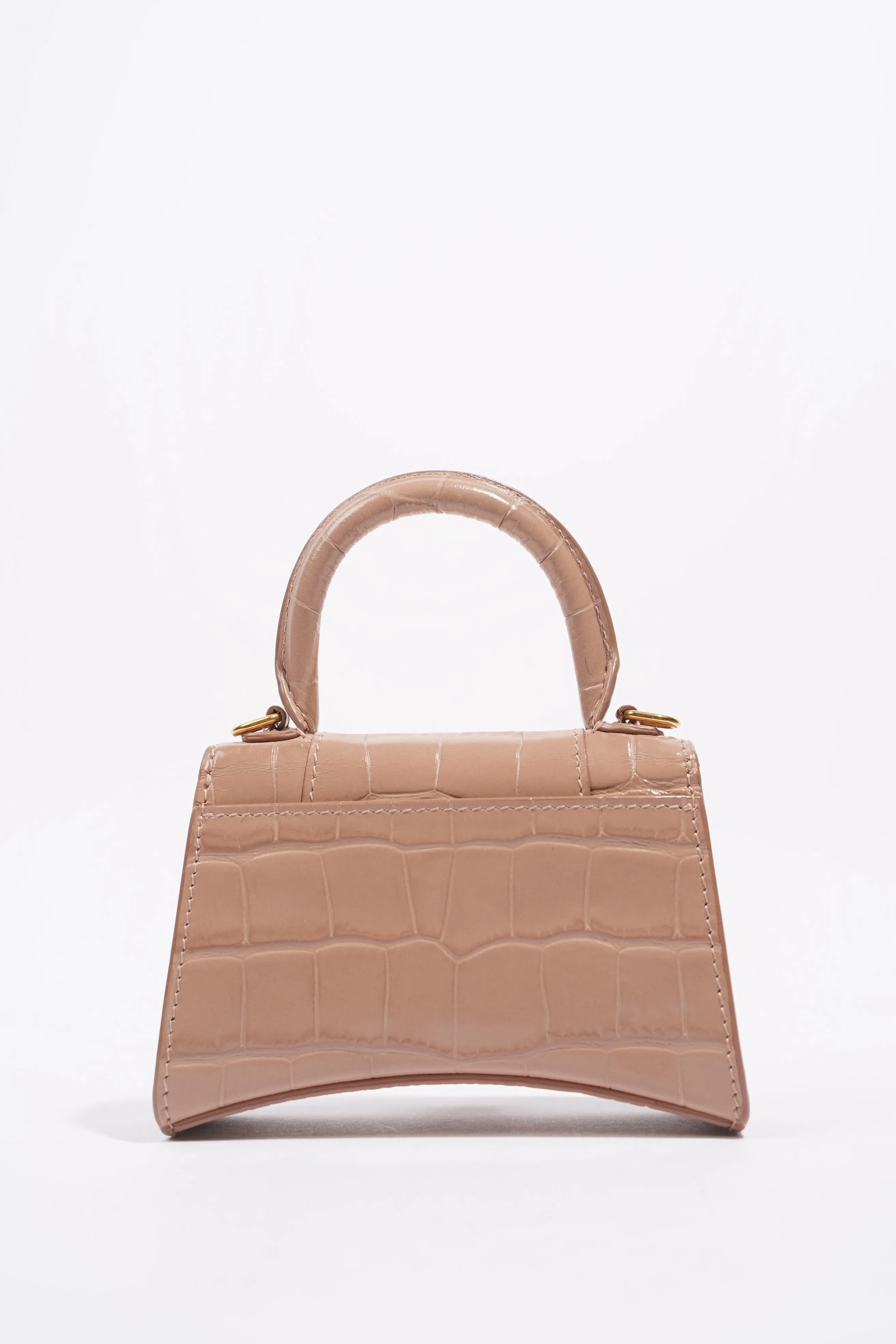 Balenciaga Womens Hourglass Nude Croc Mini