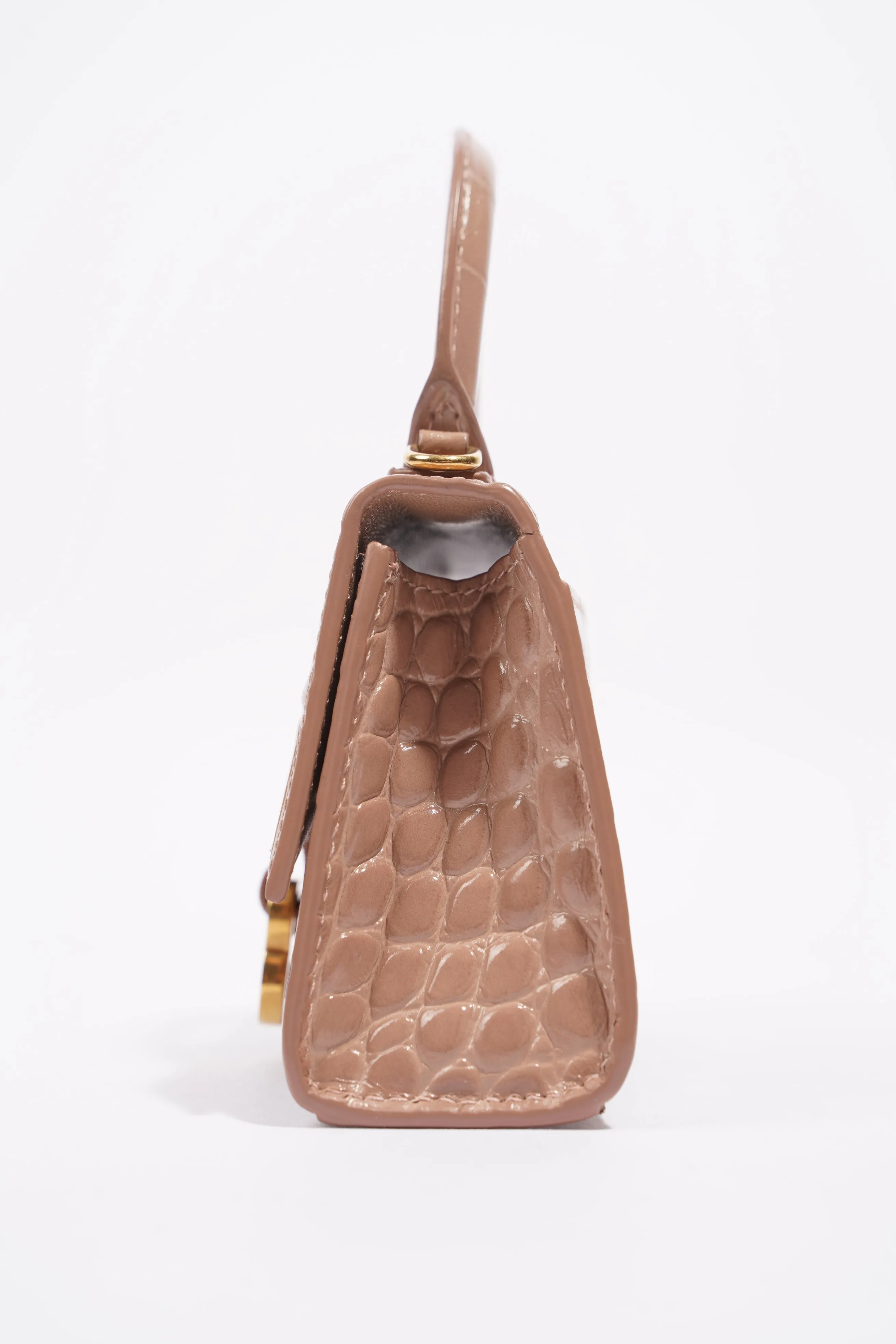 Balenciaga Womens Hourglass Nude Croc Mini