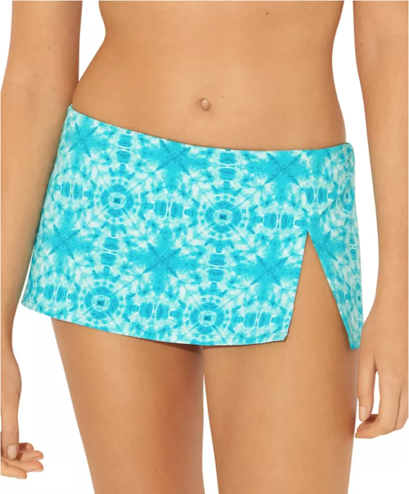 Bleu by Rod Beattie Women's Printed Swim Skirt, Laguna Teal, 12