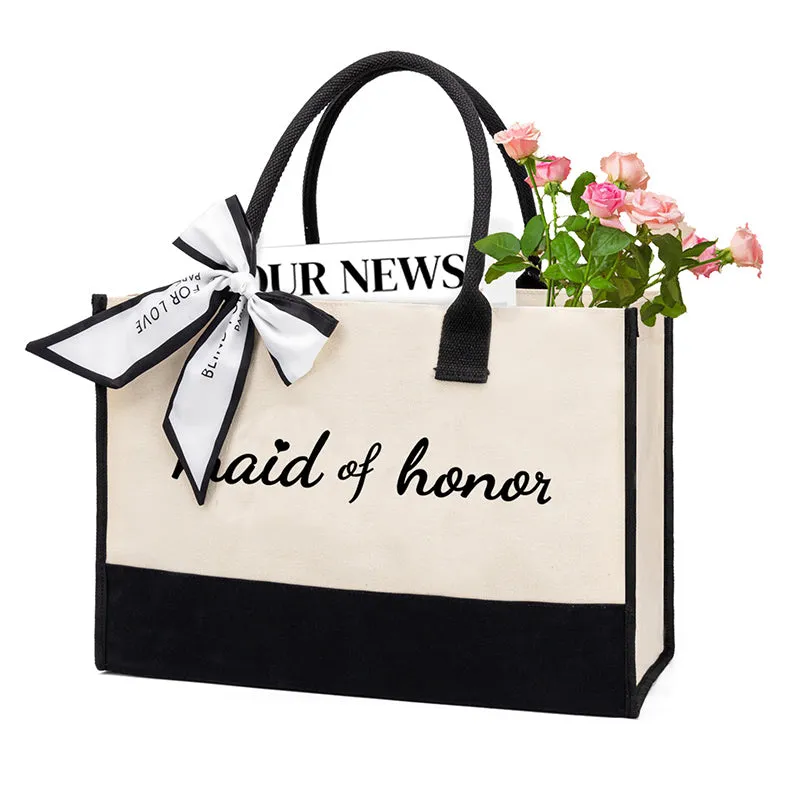 Bride Embroidery Canvas Tote Bag FBD-1