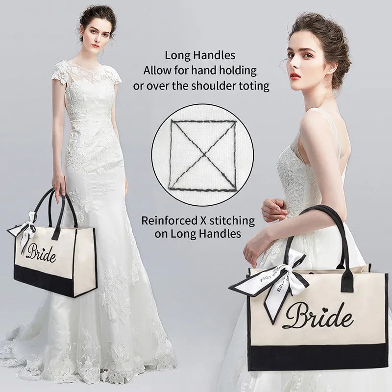 Bride Embroidery Canvas Tote Bag FBD-1