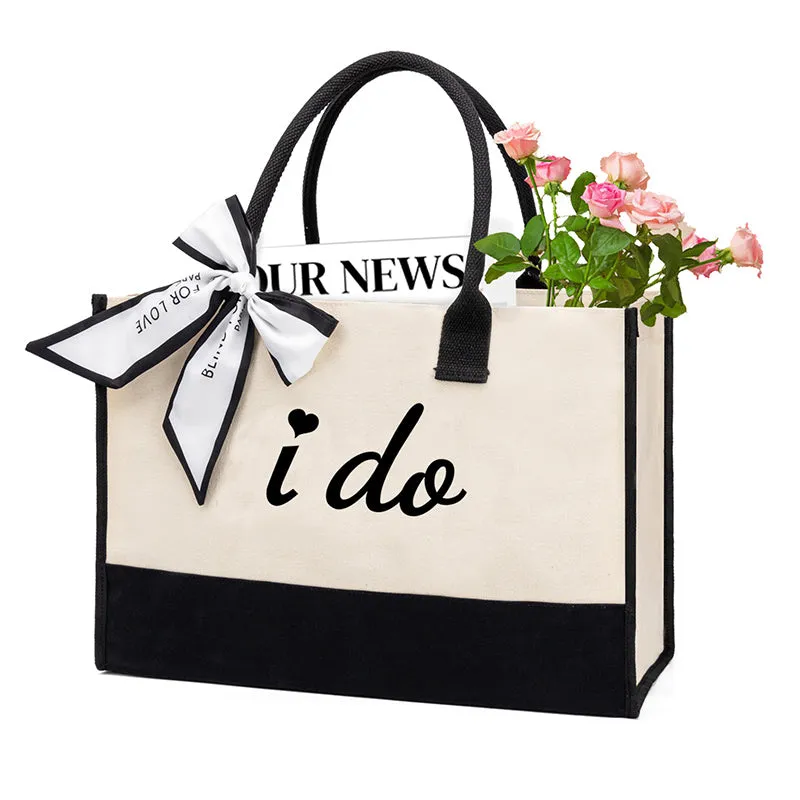 Bride Embroidery Canvas Tote Bag FBD-1