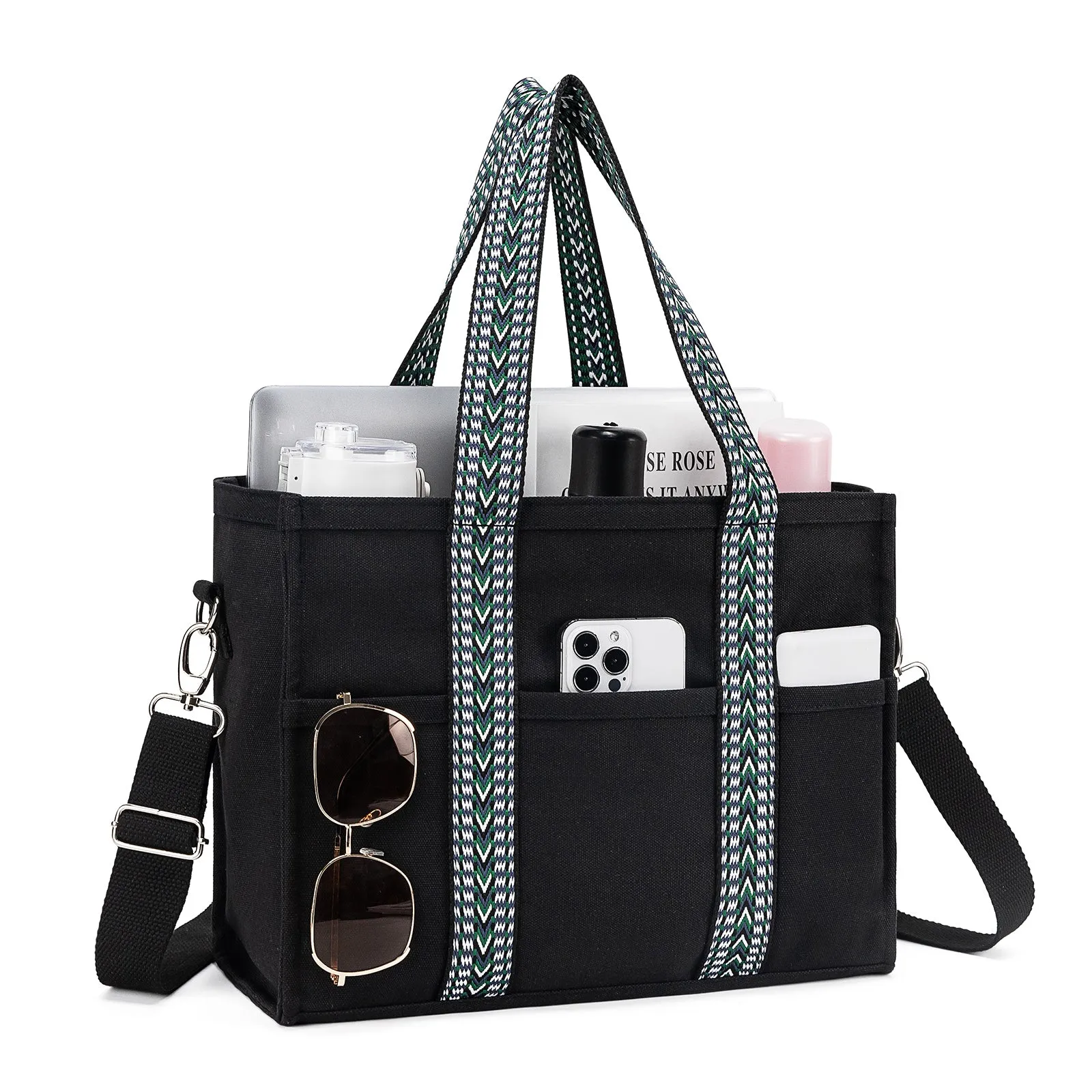 Canvas Tote bag set with Purse Bag Organizer Insert