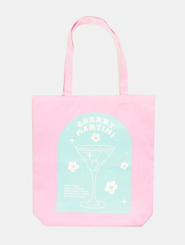 Cherry Martini Canvas Tote Bag