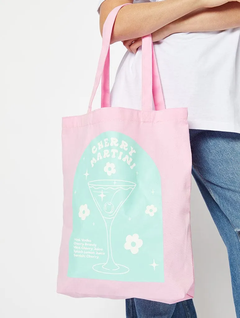 Cherry Martini Canvas Tote Bag