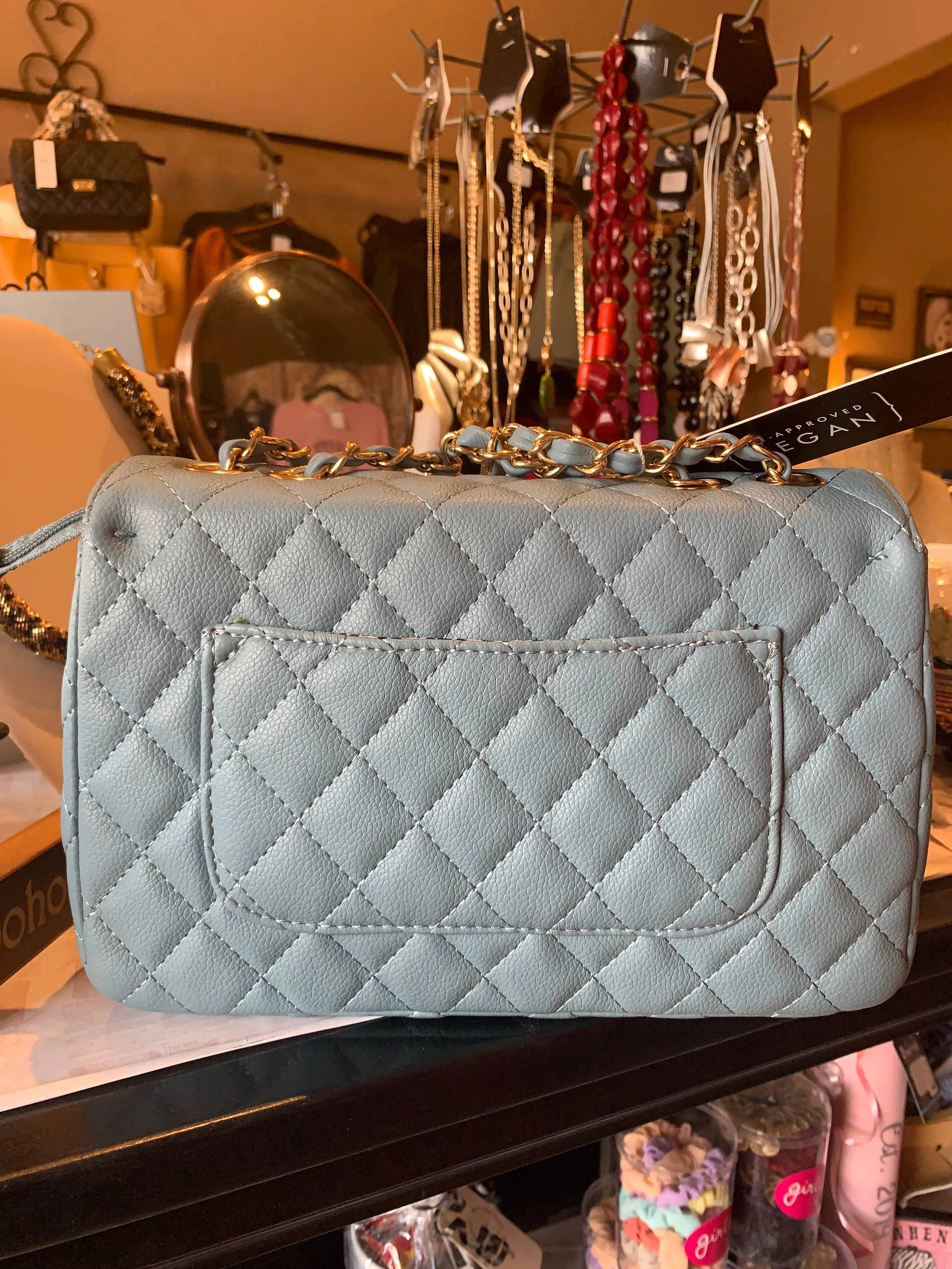 Classic Quilted Vegan Shoulder Handbags