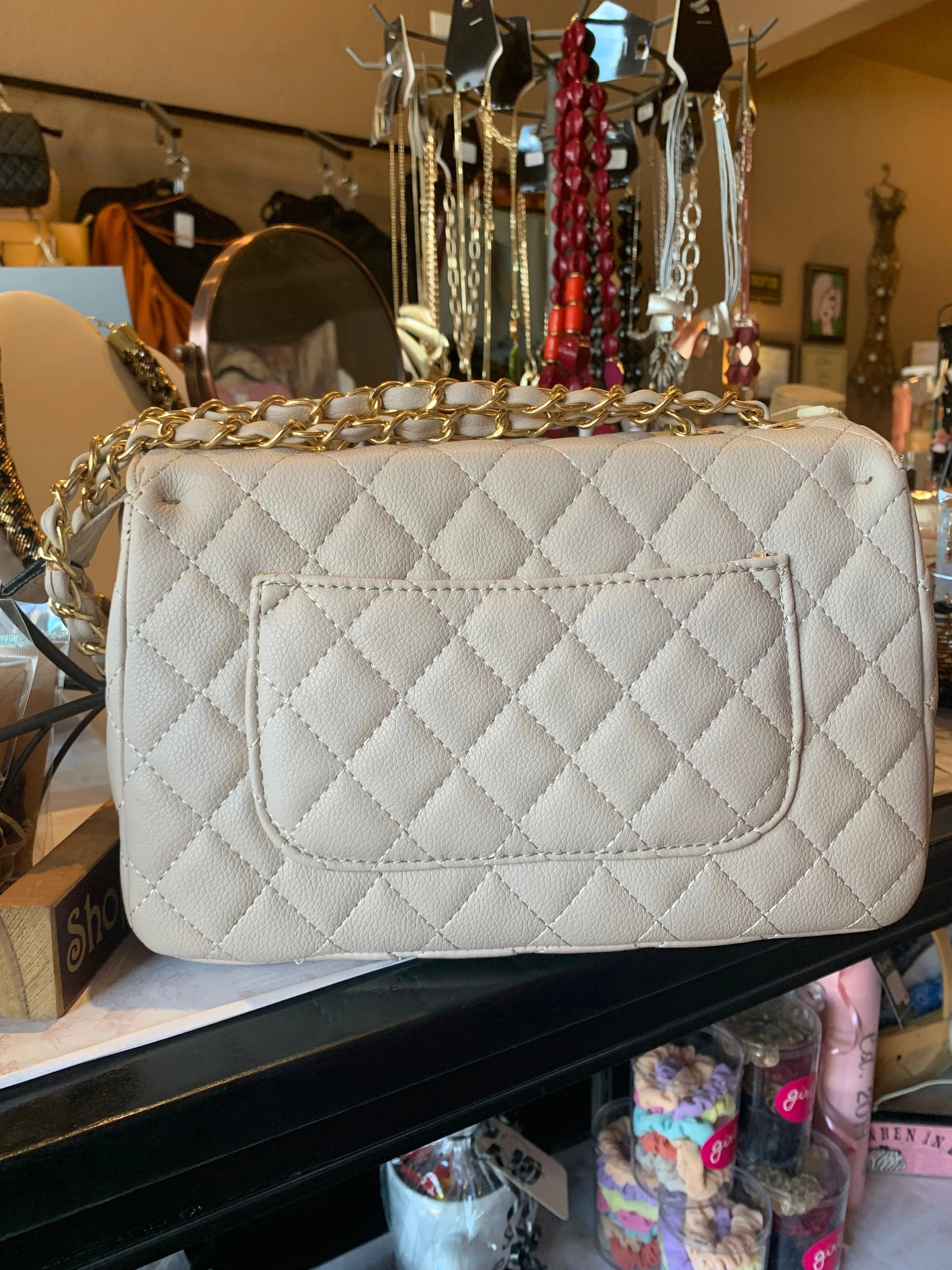 Classic Quilted Vegan Shoulder Handbags