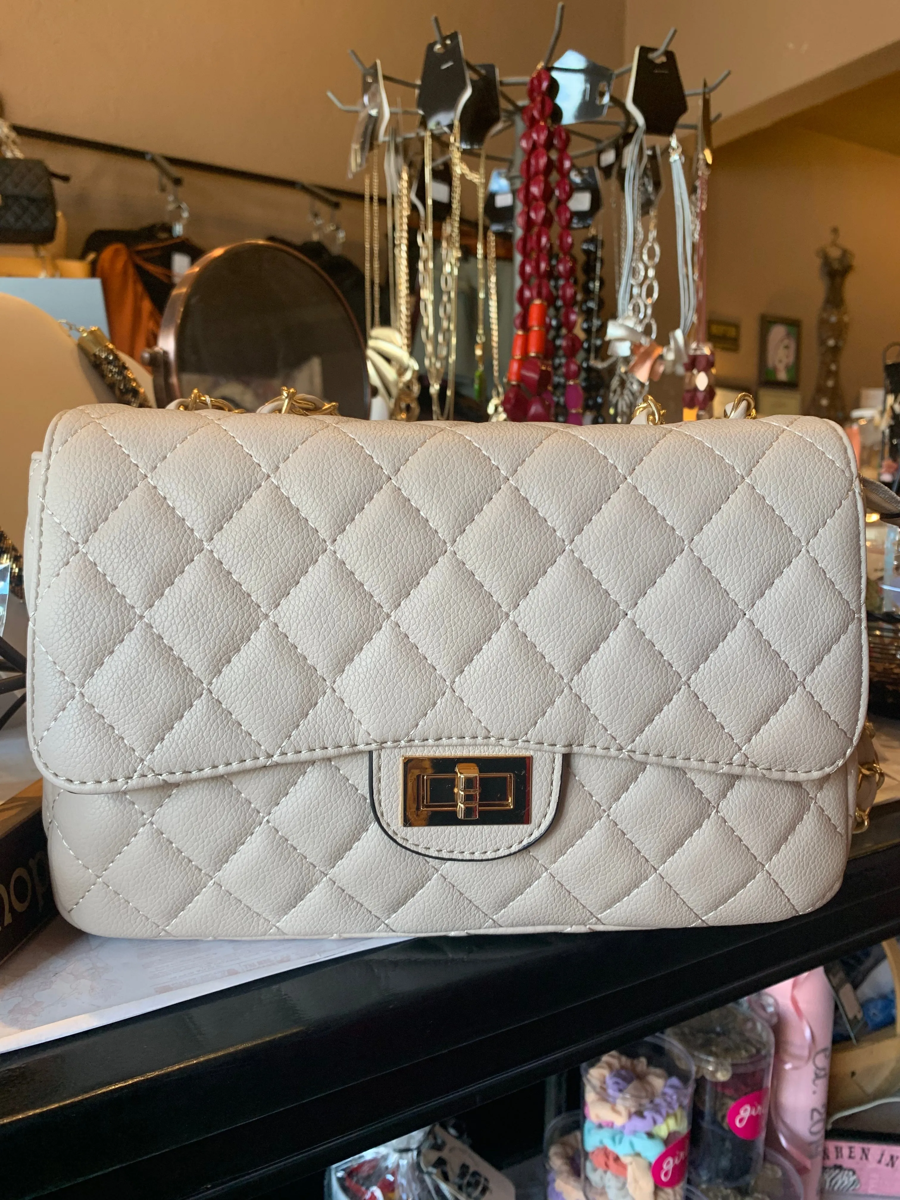 Classic Quilted Vegan Shoulder Handbags