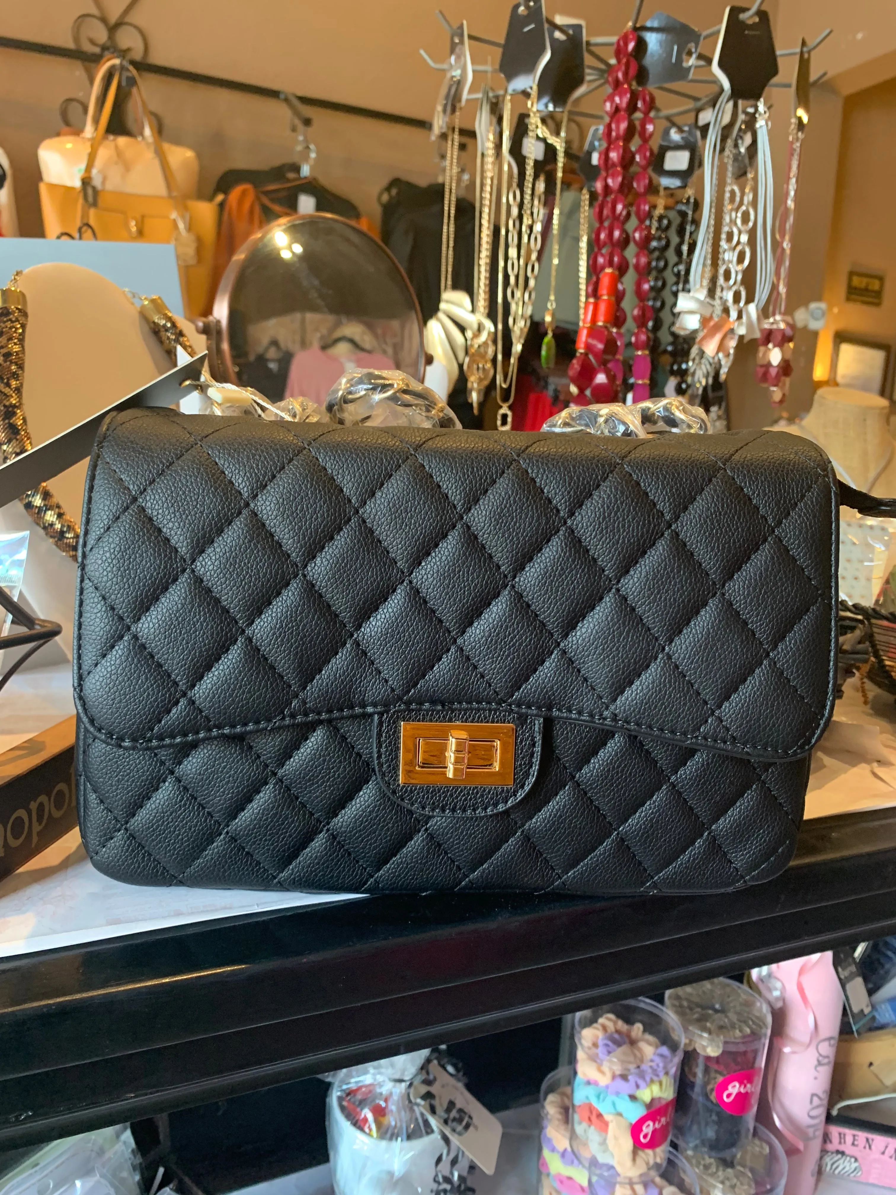 Classic Quilted Vegan Shoulder Handbags