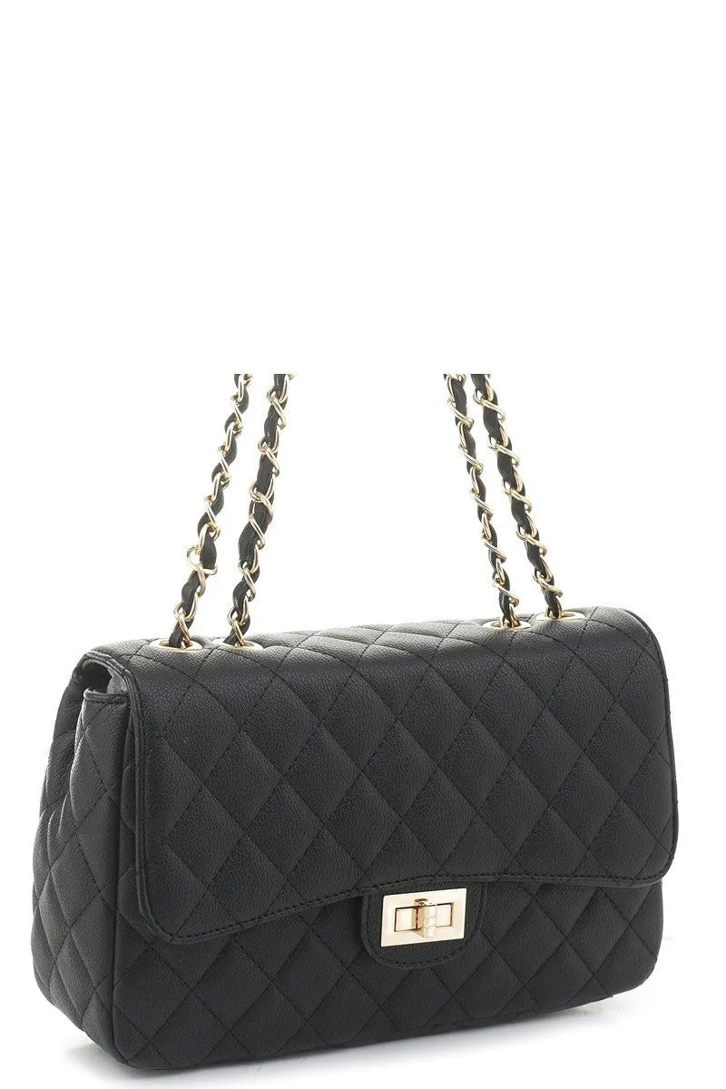 Classic Quilted Vegan Shoulder Handbags