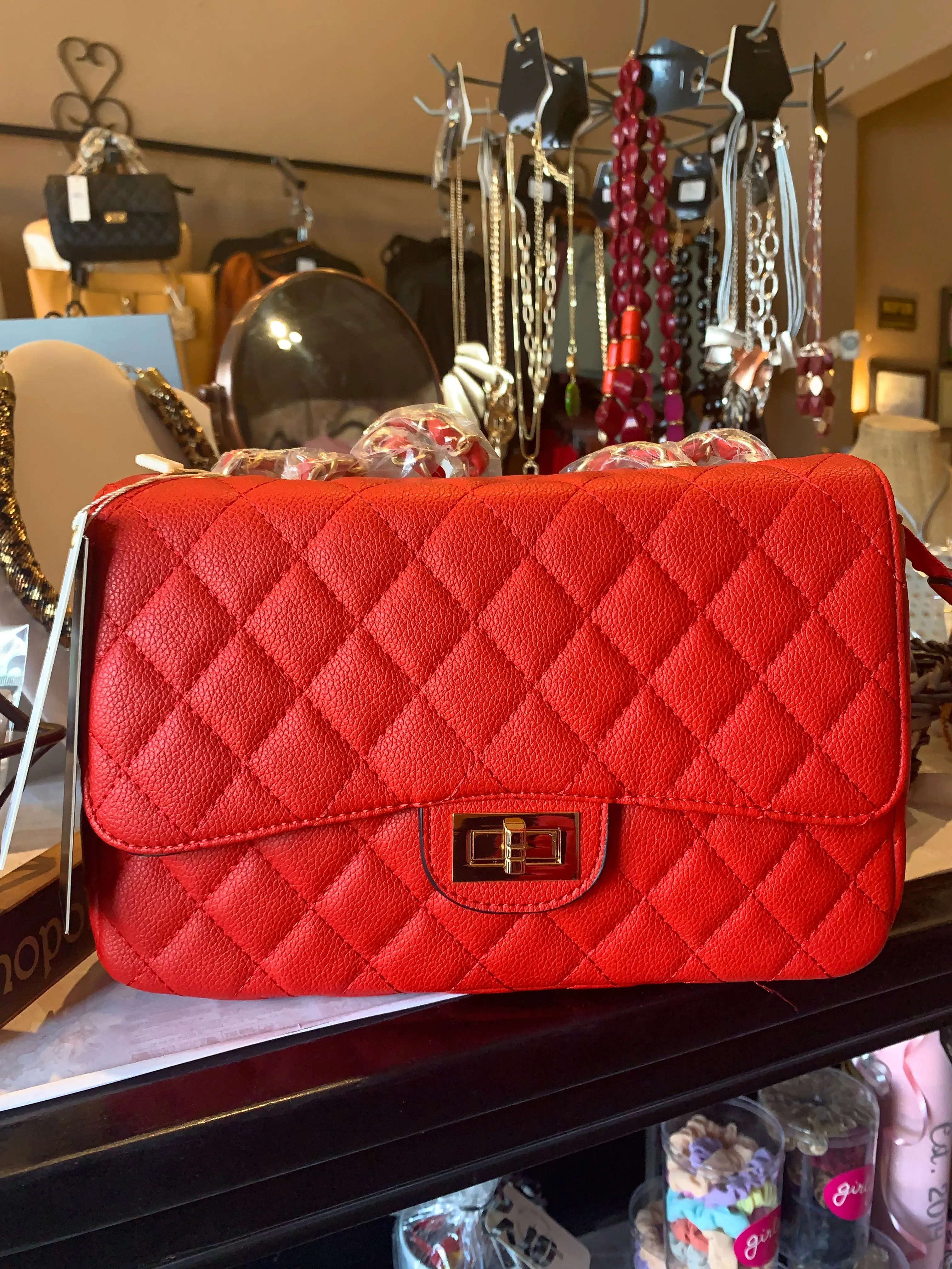 Classic Quilted Vegan Shoulder Handbags