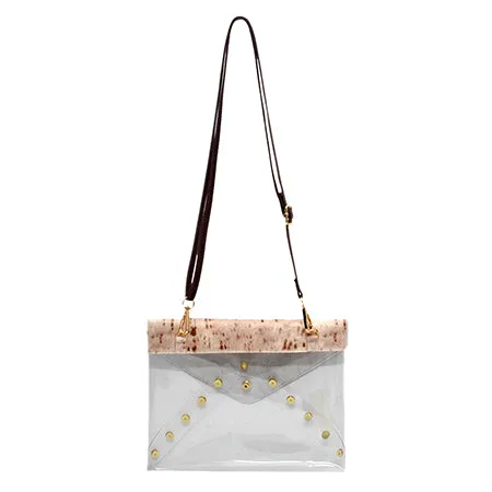 Clear Beige Cow Fashion Stadium Cross Body Bag