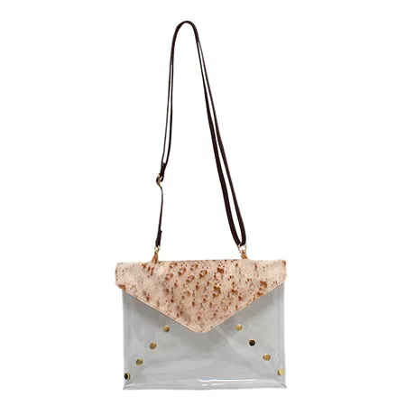 Clear Beige Cow Fashion Stadium Cross Body Bag