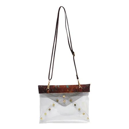 Clear Brown Old Cow Fashion Stadium Cross Body Bag