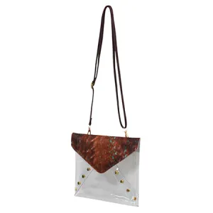 Clear Brown Old Cow Fashion Stadium Cross Body Bag