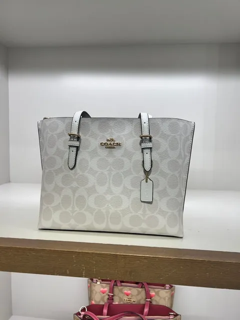 Coach Mollie Tote 25 In Signature Glacier White (Pre-Order)