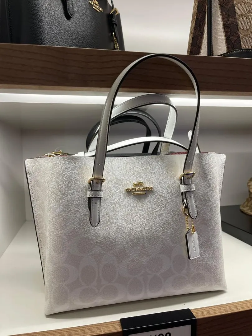 Coach Mollie Tote 25 In Signature Glacier White (Pre-Order)