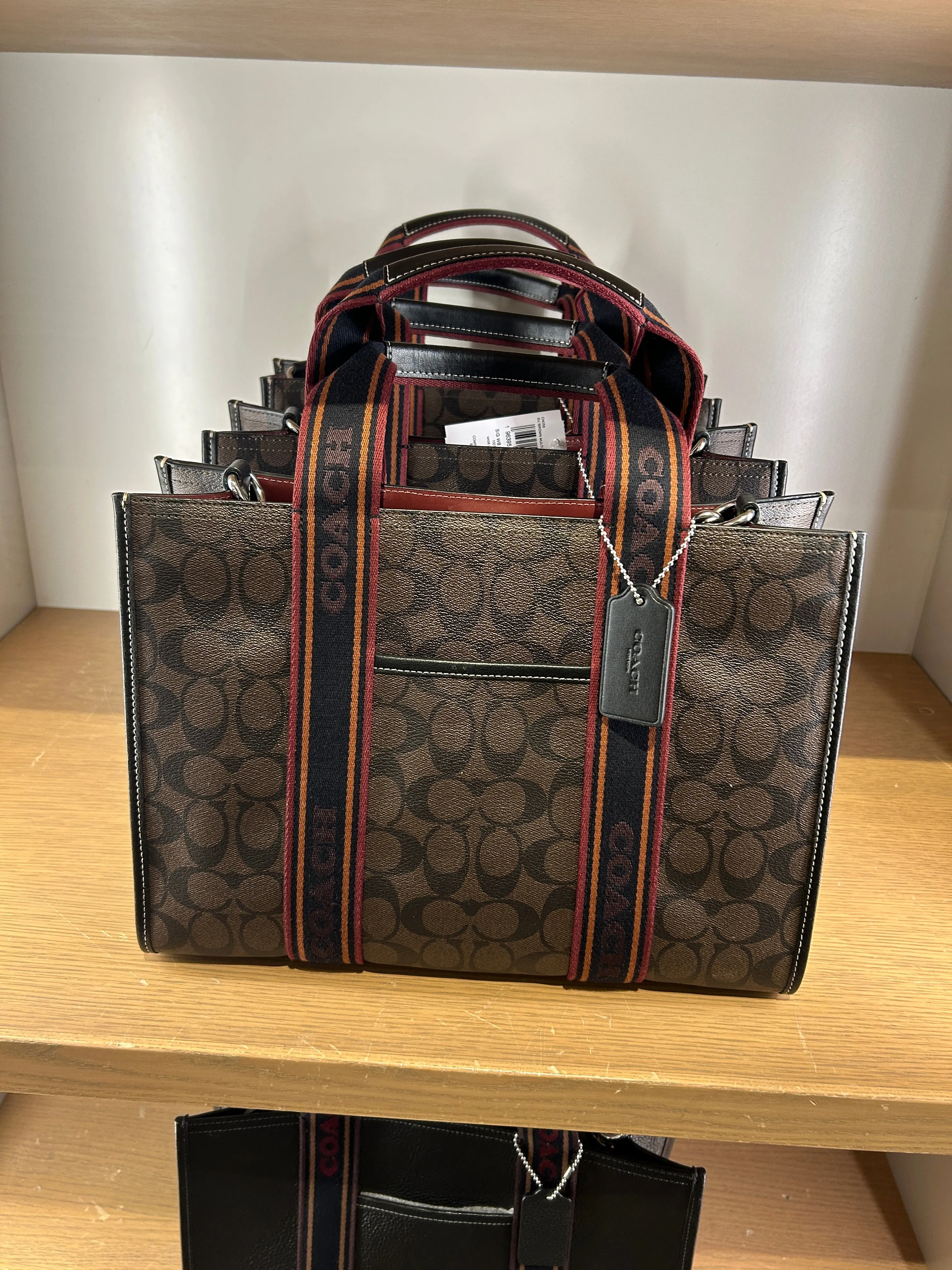 Coach Smith Tote In Signature Brown Multi