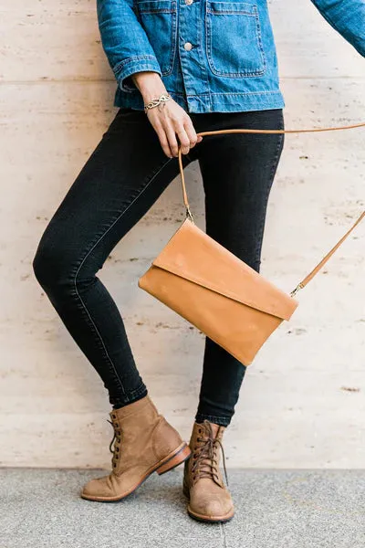 Convertible Crossbody & Clutch in Caramel (Ethiopia Collection)