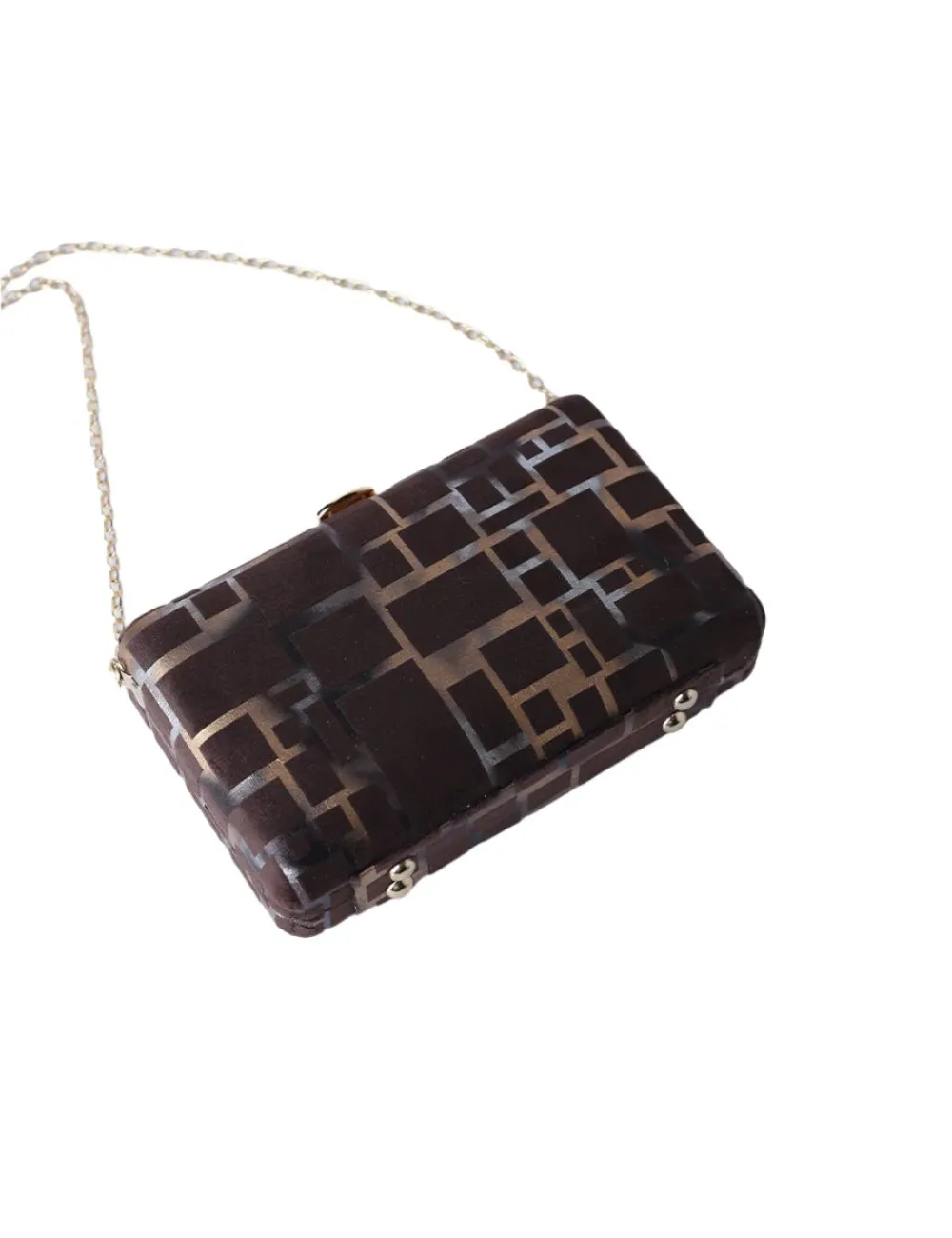 Cubic Mocha Charm Clutch