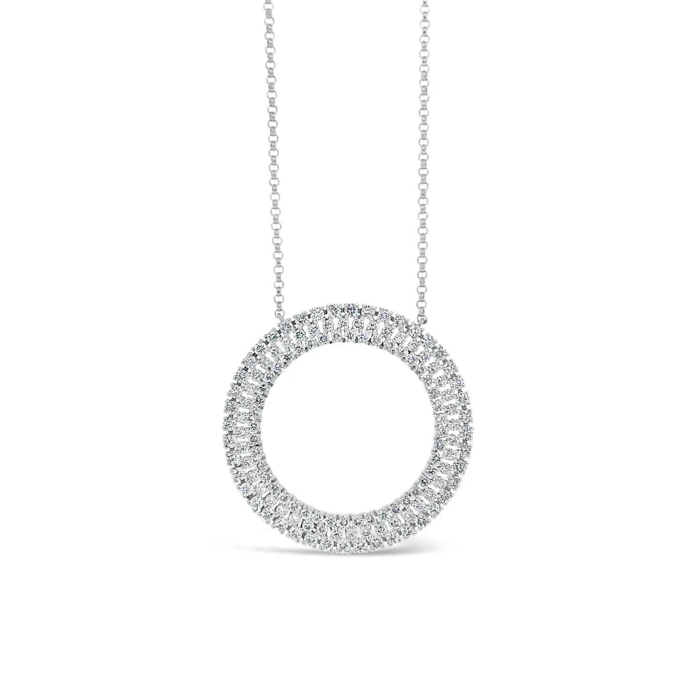 Diamond Open Circle Pendant Necklace