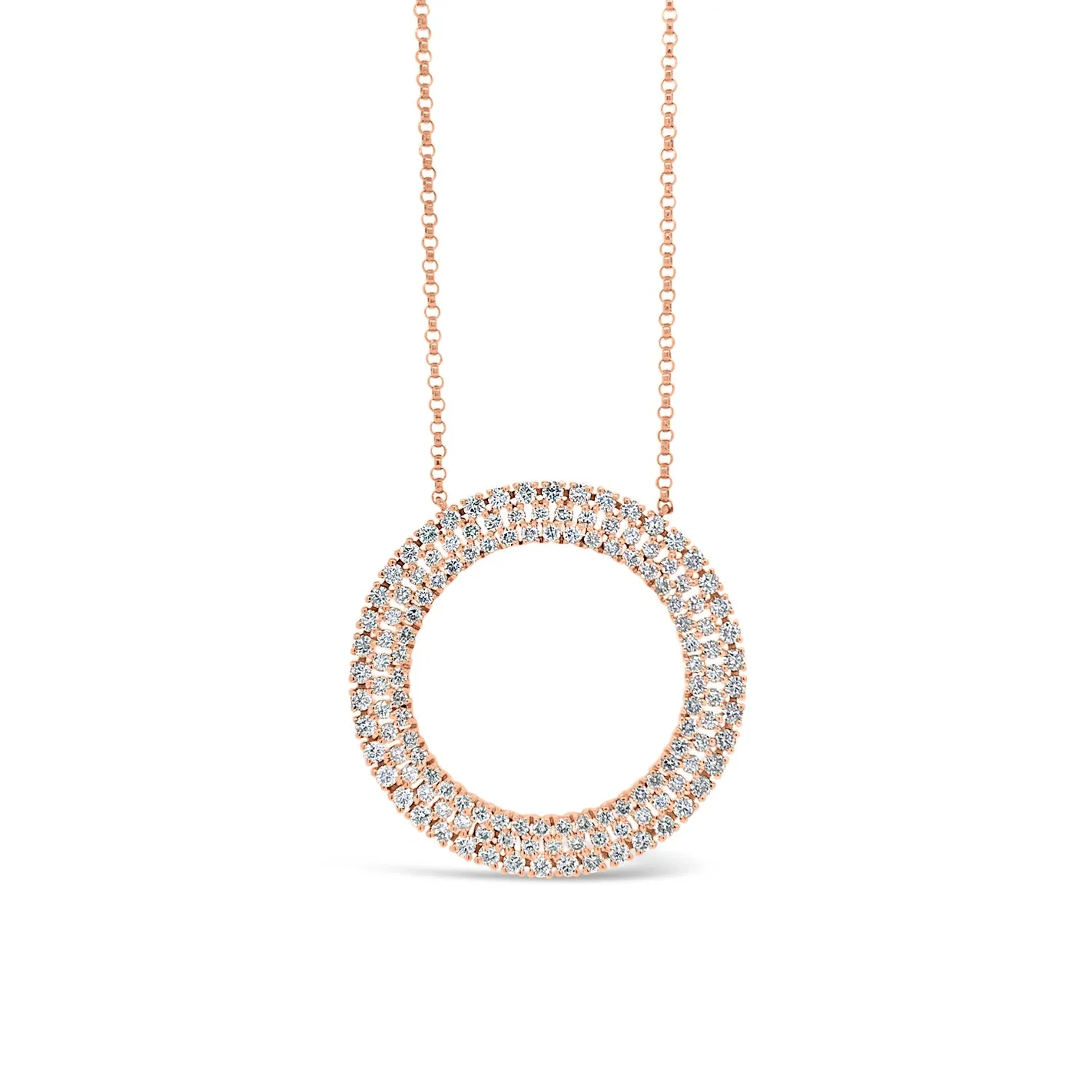 Diamond Open Circle Pendant Necklace