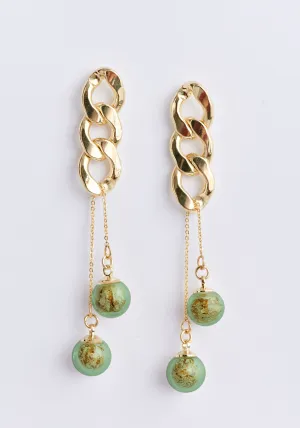 Double Sphere Chain Earrings