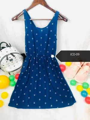 Dress - Anchor Print w/ Elastic Waist