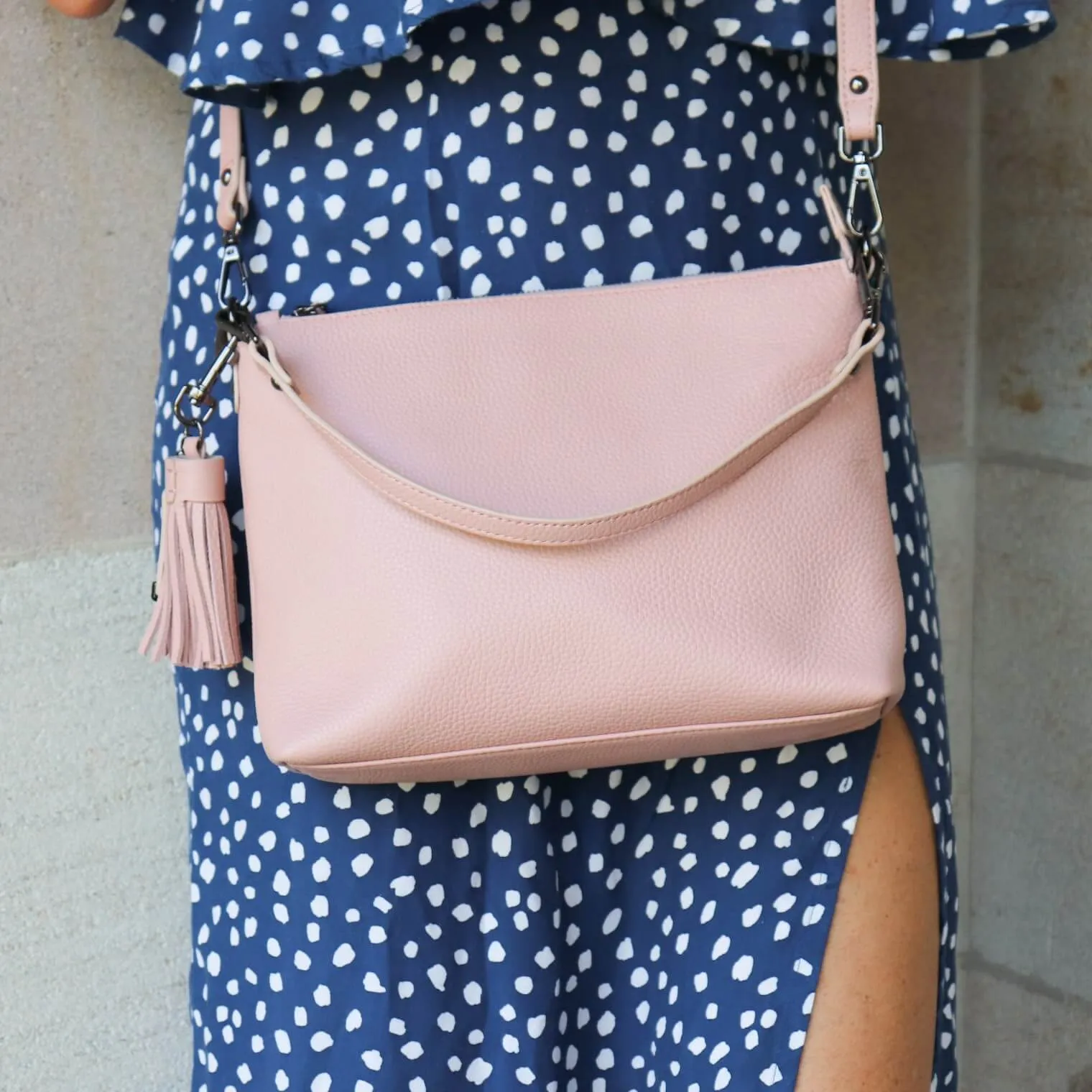 Everyday Leather Crossbody Bag - Blush