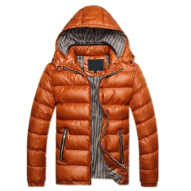 Fashion Thermal Down Cotton Casual Hooded Warm Men's Coats