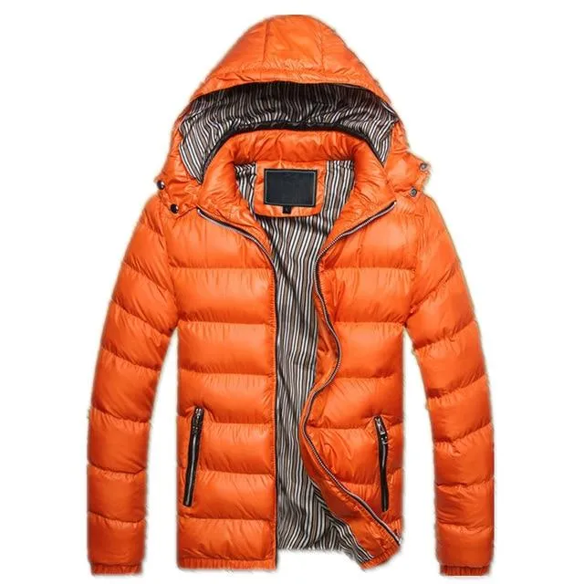 Fashion Thermal Down Cotton Casual Hooded Warm Men's Coats