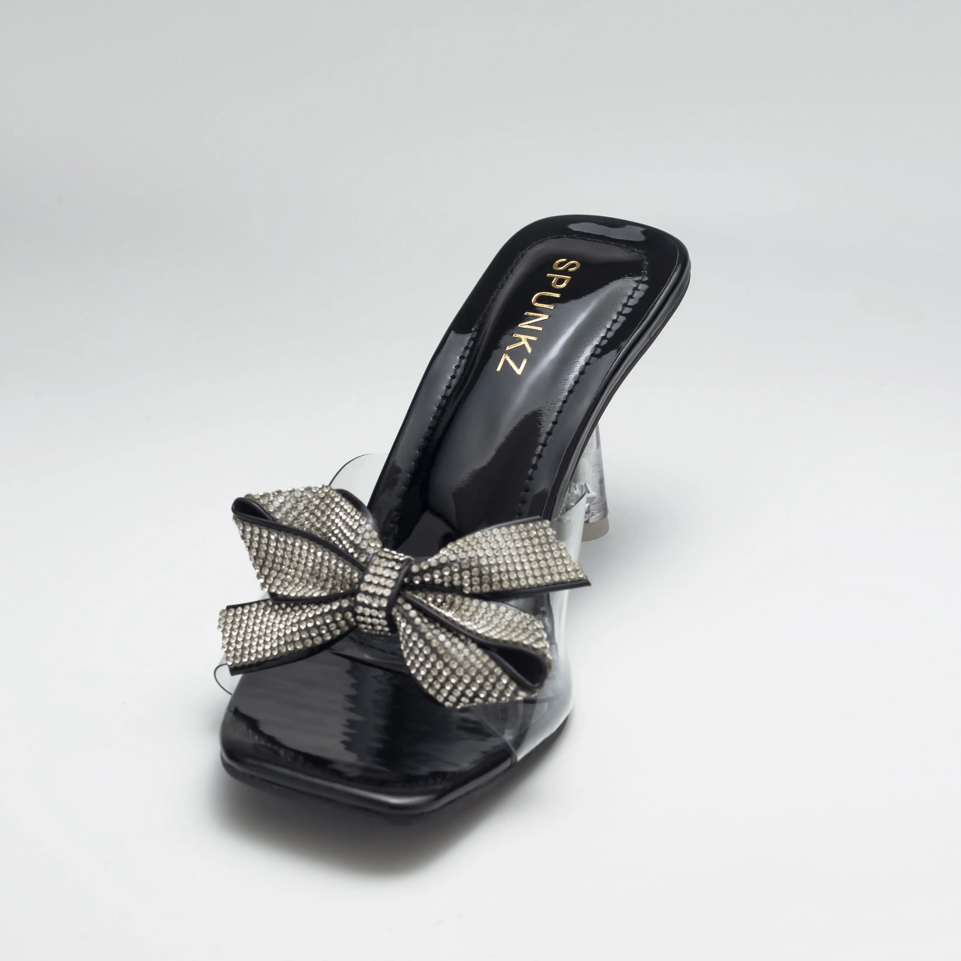 Fiona Transparent Bow Kitten Heel