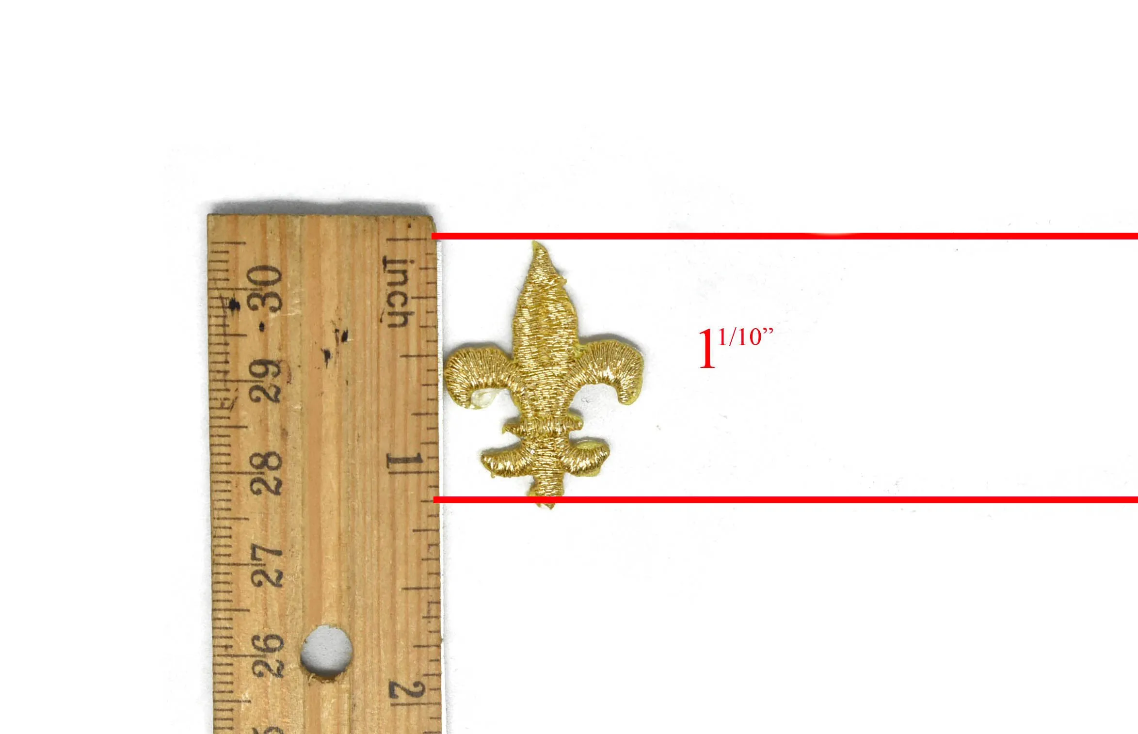 Fleur De Lis Iron-on Applique Patch- Metallic Gold 1.10" Saints (4 or 12 pack)