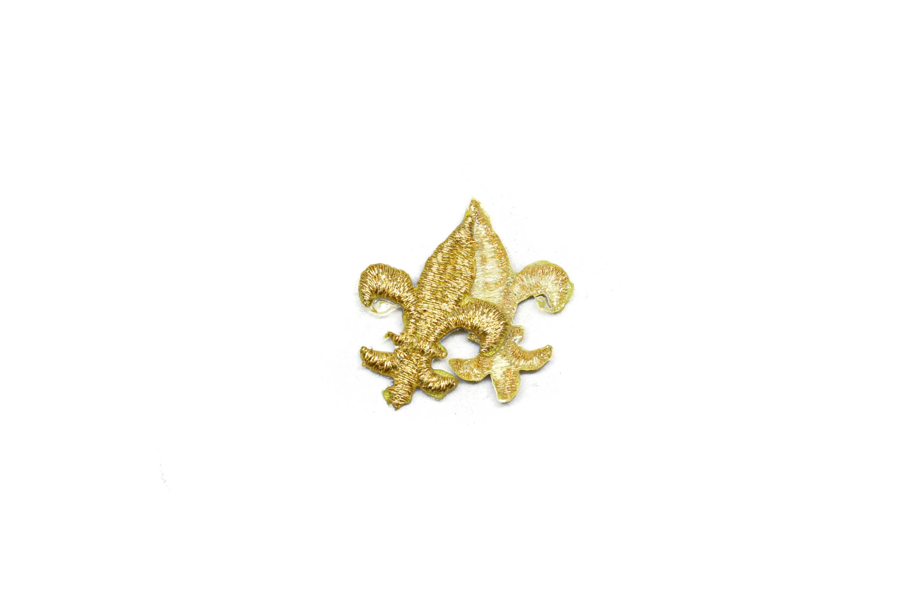 Fleur De Lis Iron-on Applique Patch- Metallic Gold 1.10" Saints (4 or 12 pack)