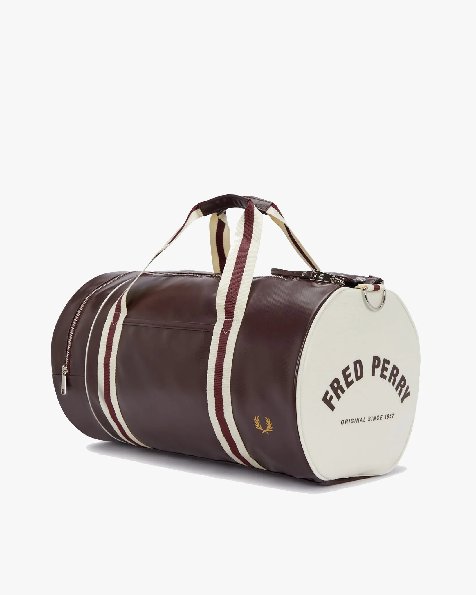 Fred Perry Classic Barrel Bag - Oxblood / Ecru