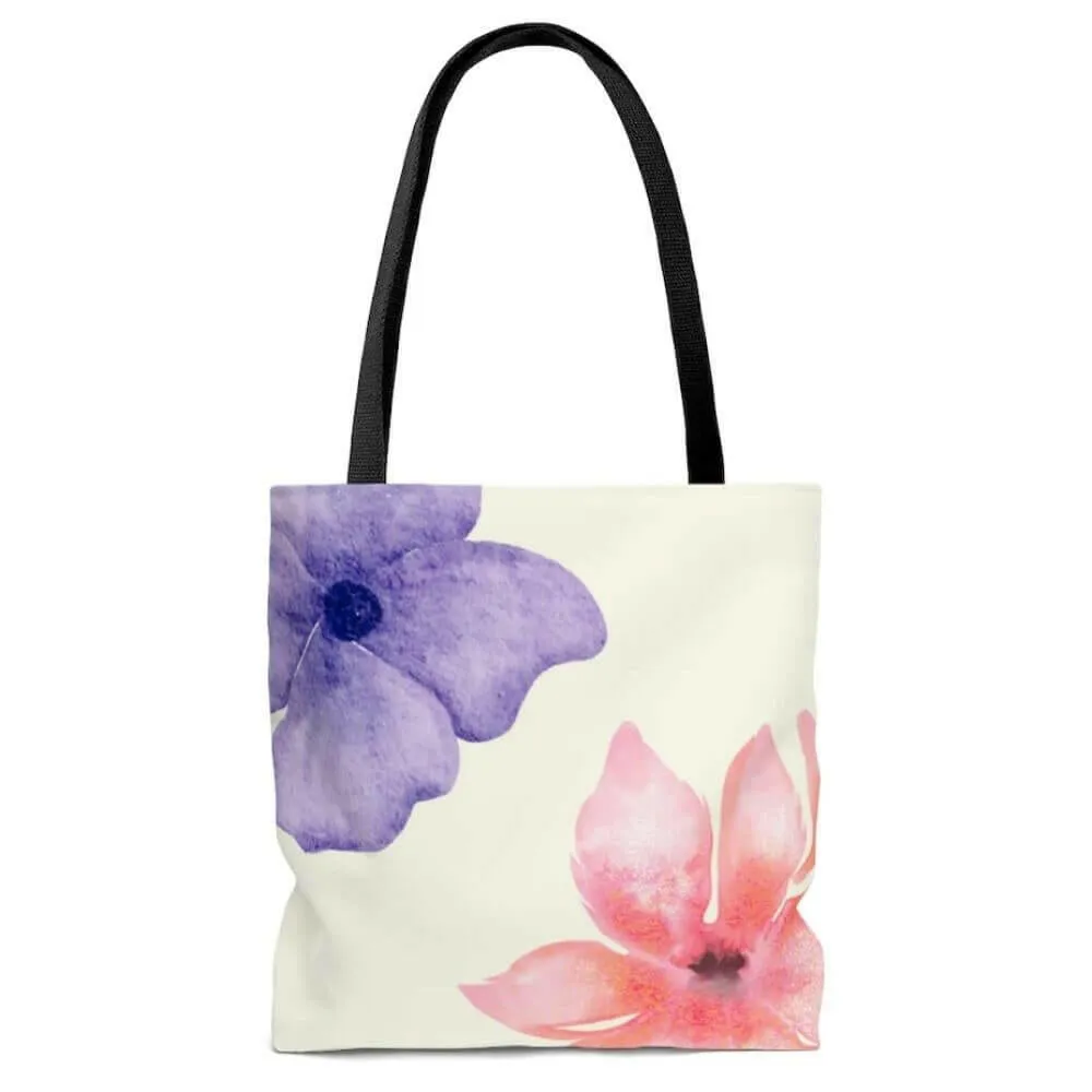 Fresh Floral Print Beach Shopper Tote Bag Medium