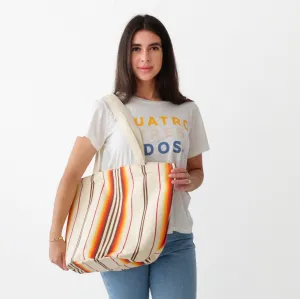 Garza Marfa Sunset Stripe Cotton Tote Bag