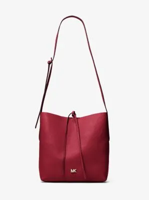 Junie Large Pebbled Leather Messenger