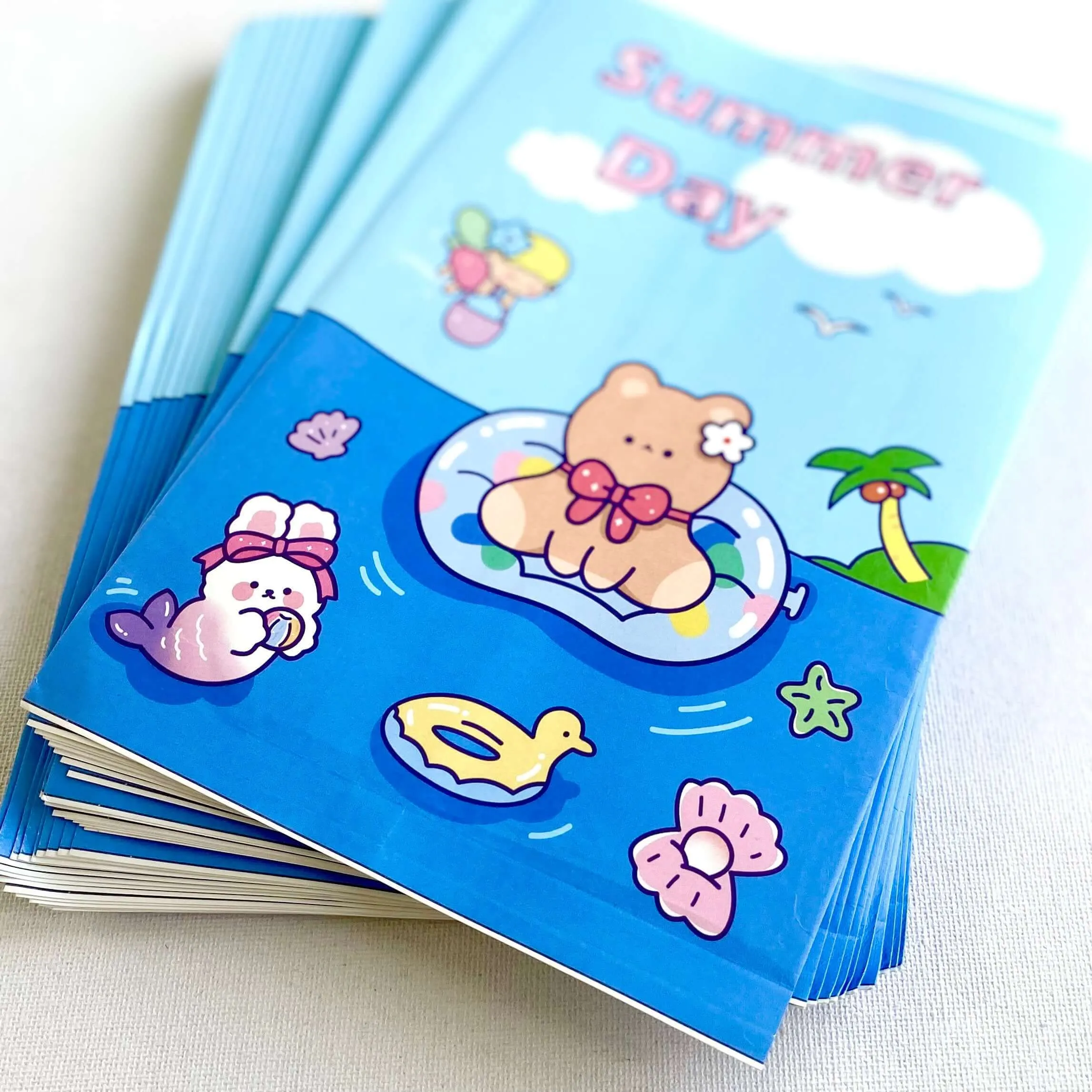 Kawaii party bags Blue Pool Party -  8 pack