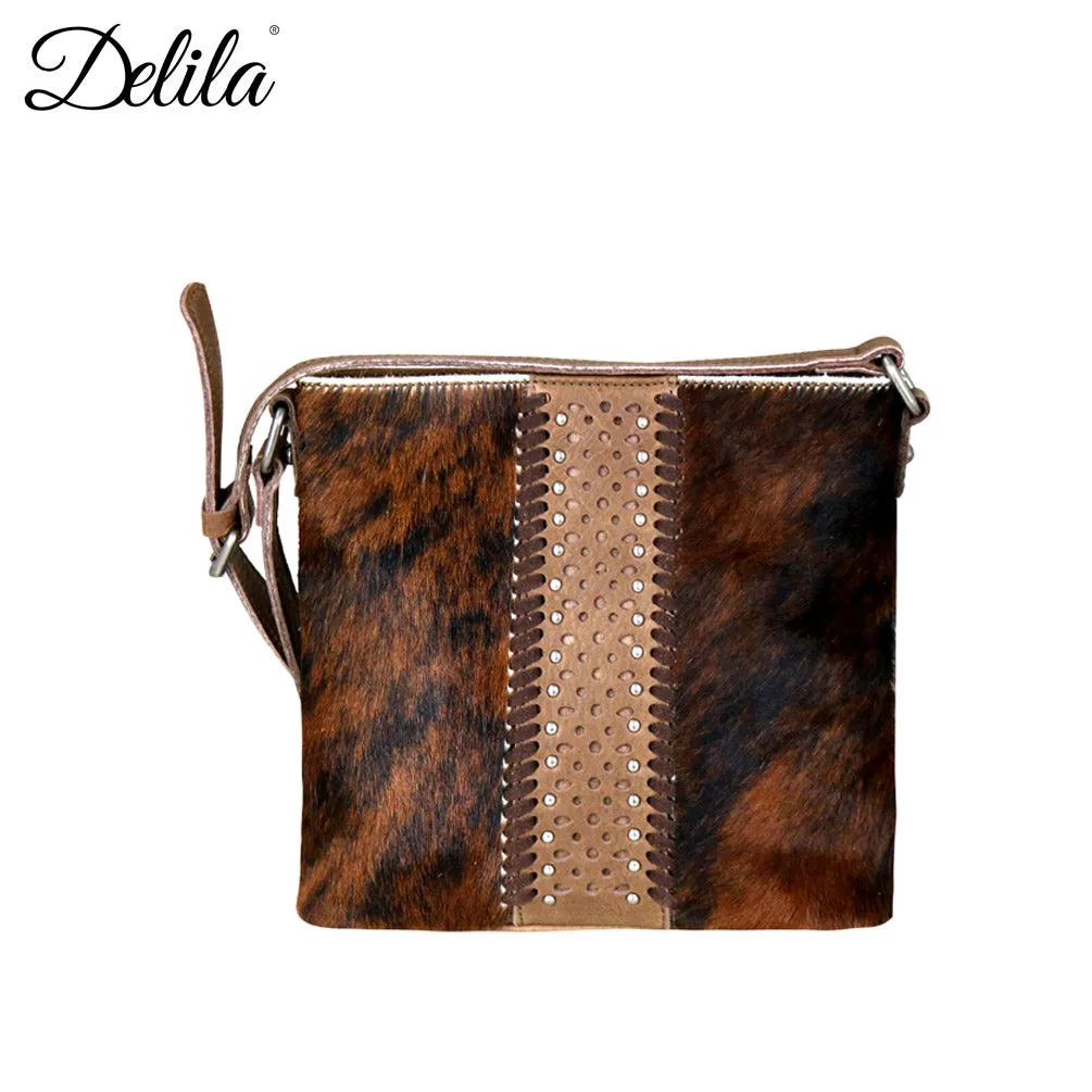 LEA-6039 Delila 100% Genuine Leather Hair-On Hide Collection Crossbody