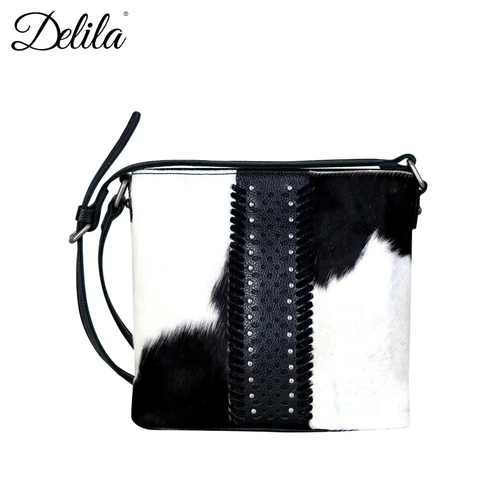 LEA-6039 Delila 100% Genuine Leather Hair-On Hide Collection Crossbody