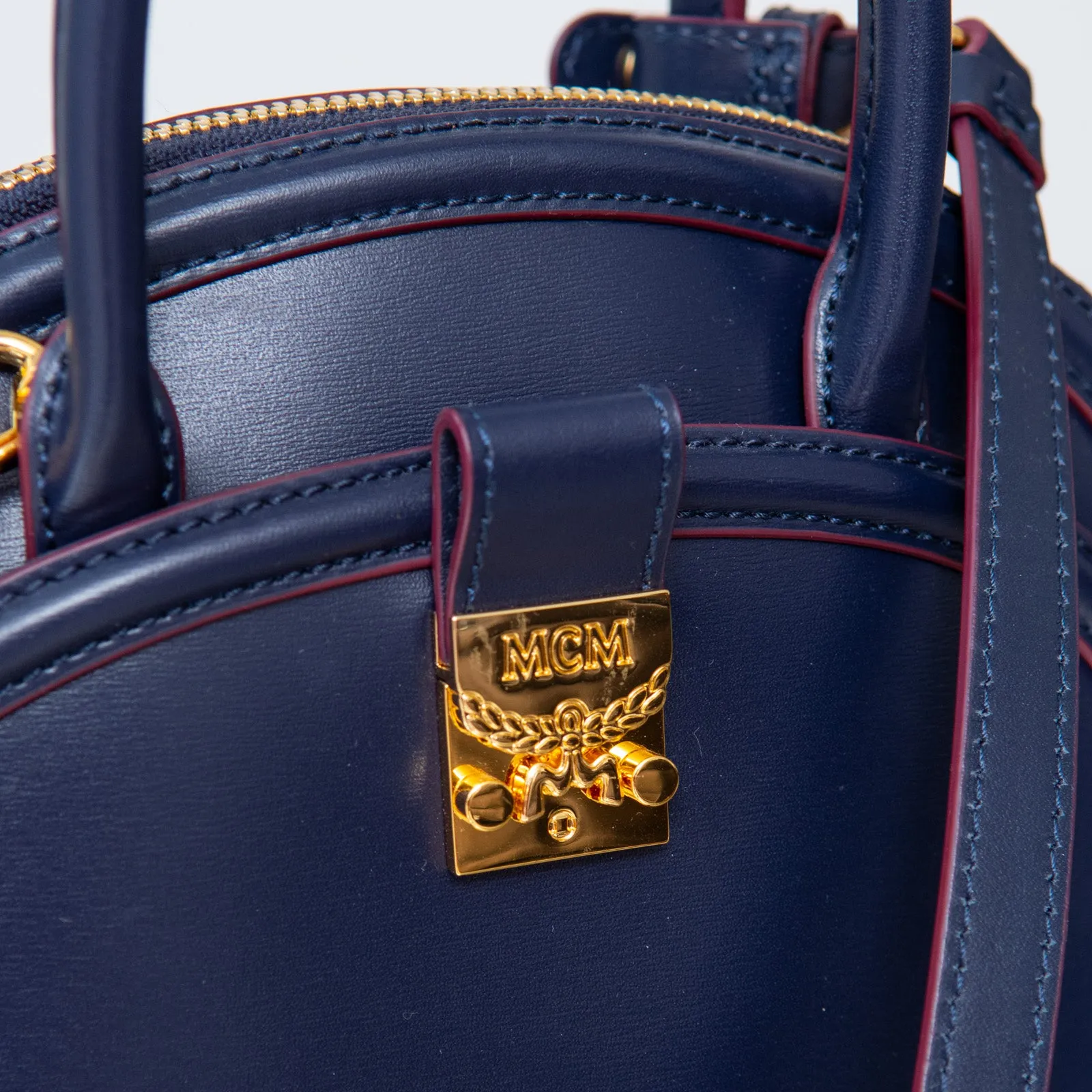 MCM Navy Leather Bag