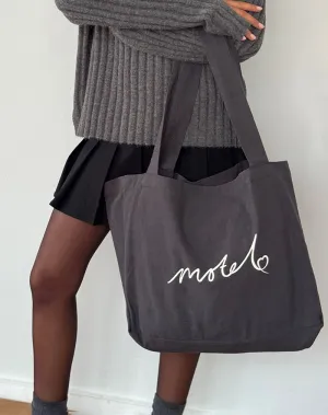 Nola Totebag in Beluga with Motel Print