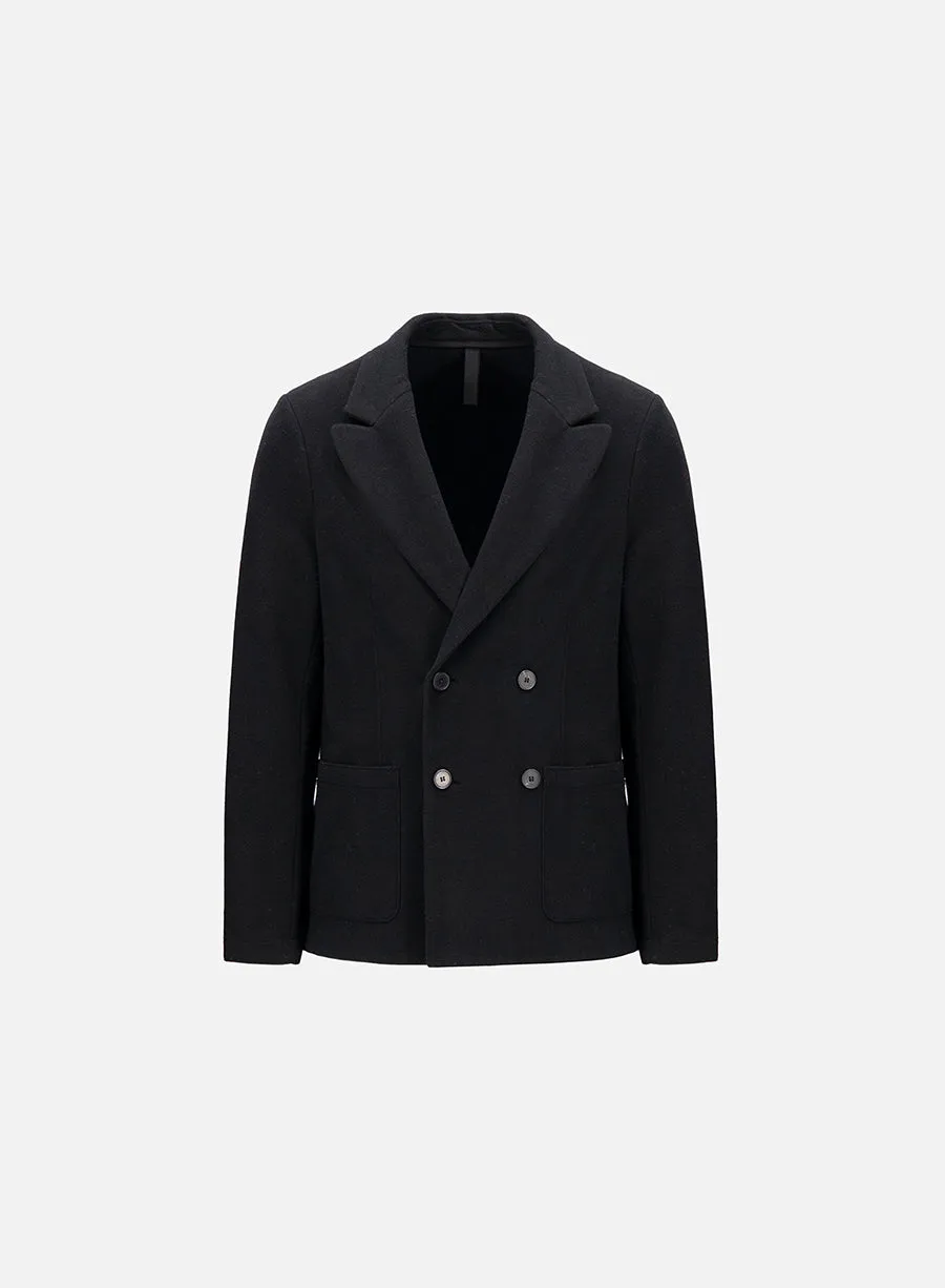 Peak lapel blazer tencel moleskin - Black