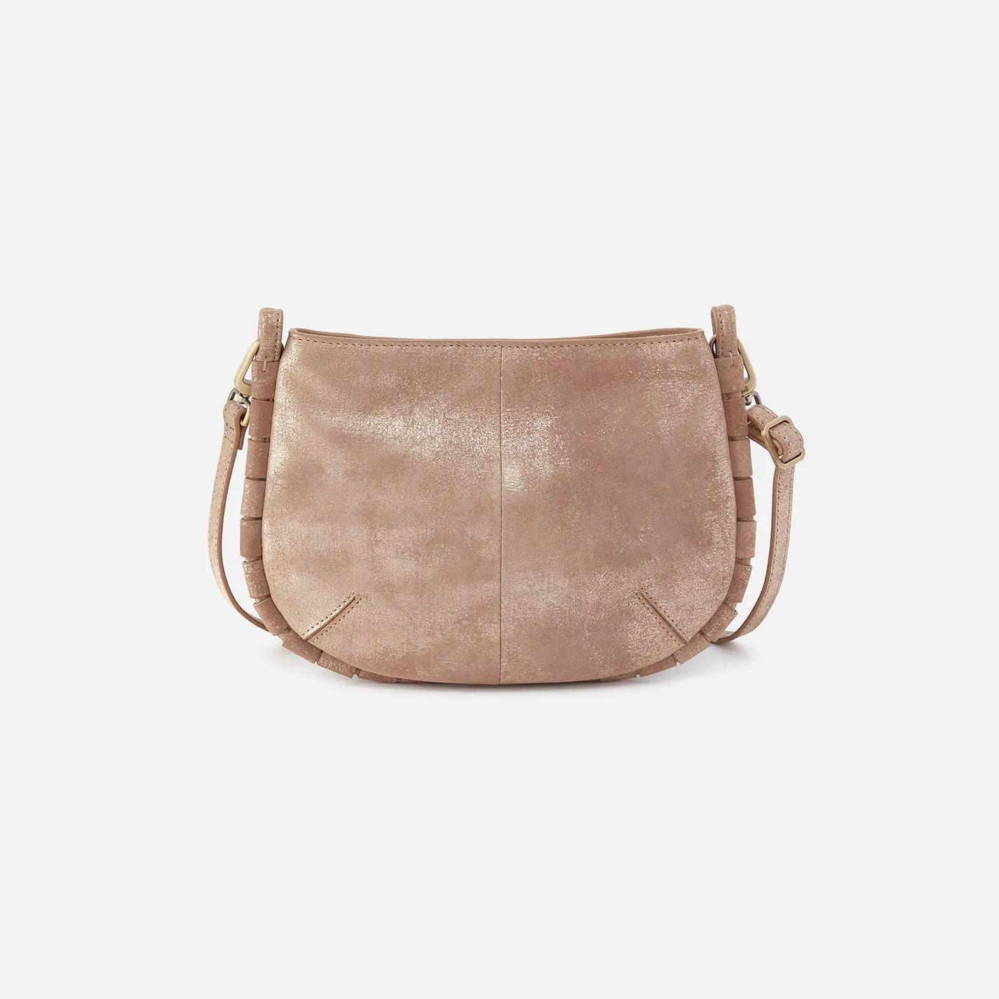 Phoebe Crossbody In Metallic Leather - Gilded Beige